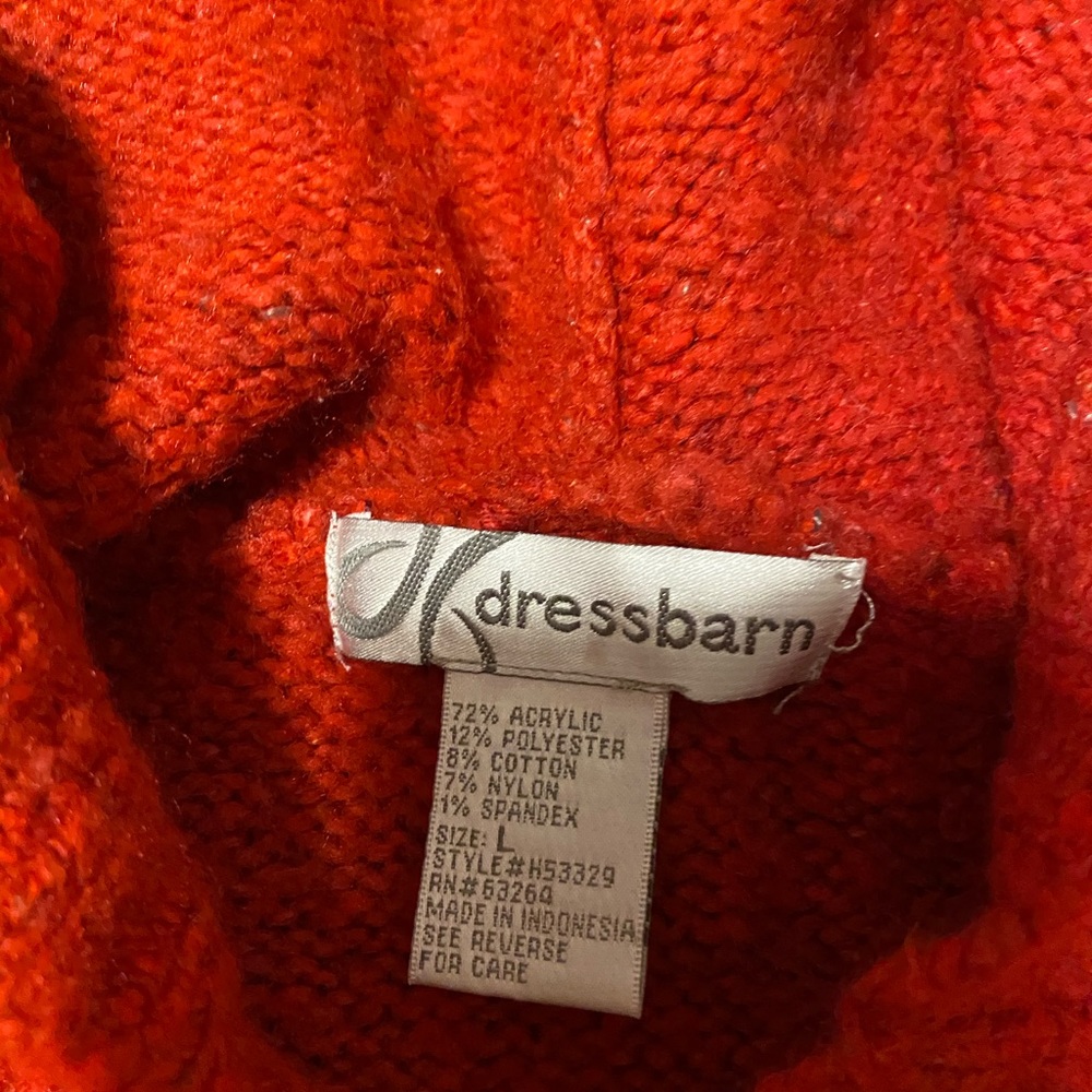 Red cardigan sweater